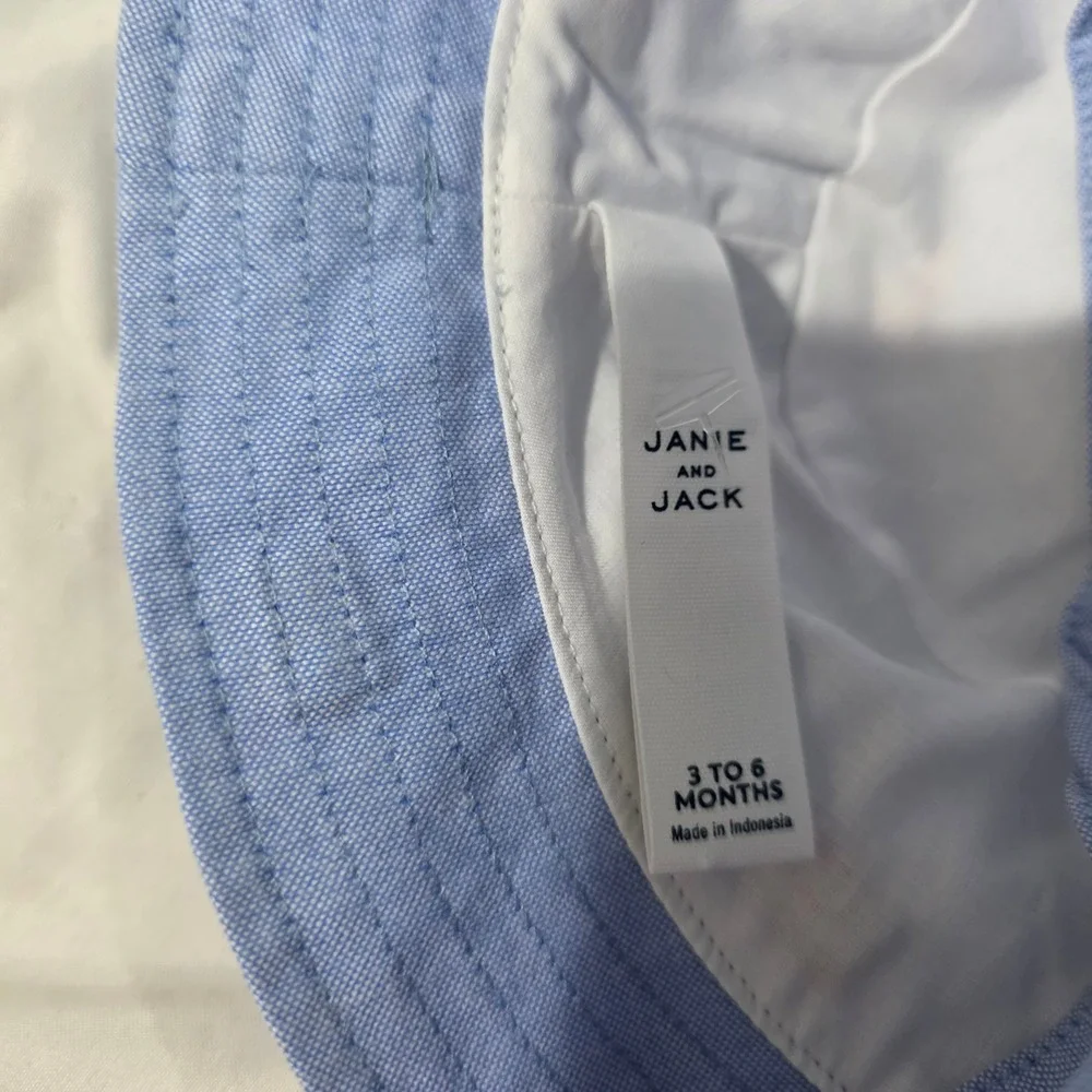 Janie and Jack Bucket Hat Baby 3-6 Months Blue American Flag Oxford Americana